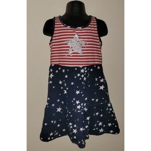 Girls Jumping Beans Size 4T American Flag Tank Top Dress